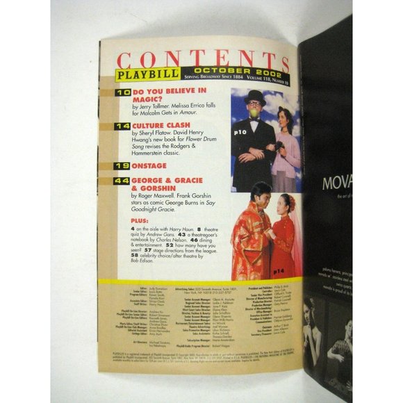 Book of Days Playbill 2002 Signature Theatre Hope Chernov Tuck Milligan Haynie - Picture 2 of 6